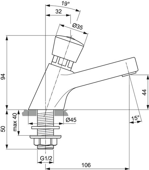 IS-Selbstschluss-Standventil-Alpha-Chrom-A1328AA gallery number 3